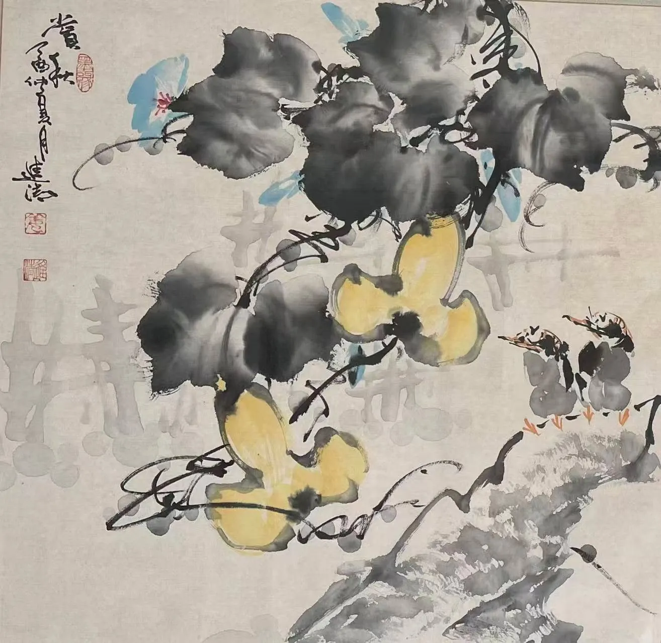 葫蘆鳥雀圖